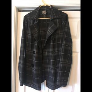 Black grey plaid blazer